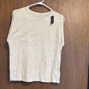 Express Sleeveless Crewneck Tank Top - Light Heather Cream